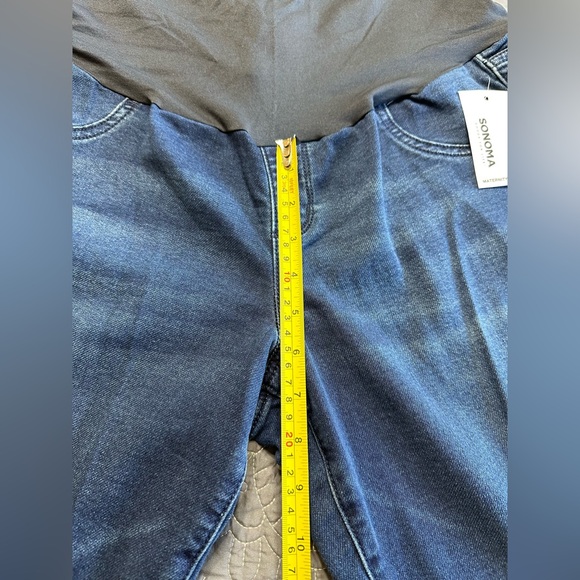 Sonoma Maternity Dark Wash Full Coverage Belly Band Jeggings NWT Size Ma… - Picture 10 of 13